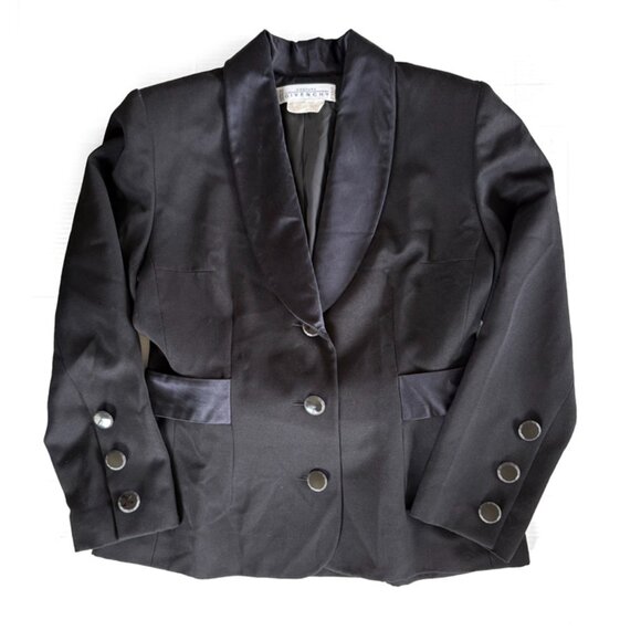 Givenchy Satin Trimmed Wool Blazer - Picture 1 of 10